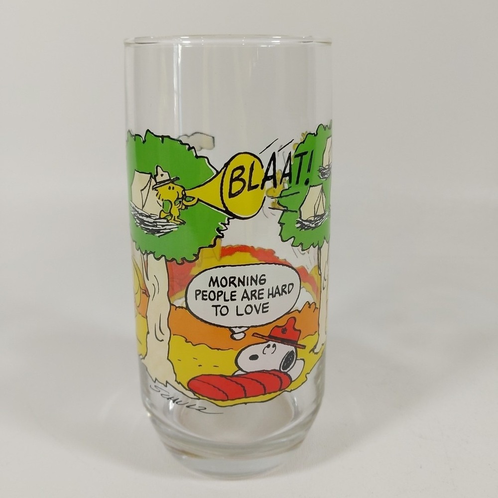 McDonalds Camp Snoopy 1983 Collector Glass Charlie Brown and Snoopy